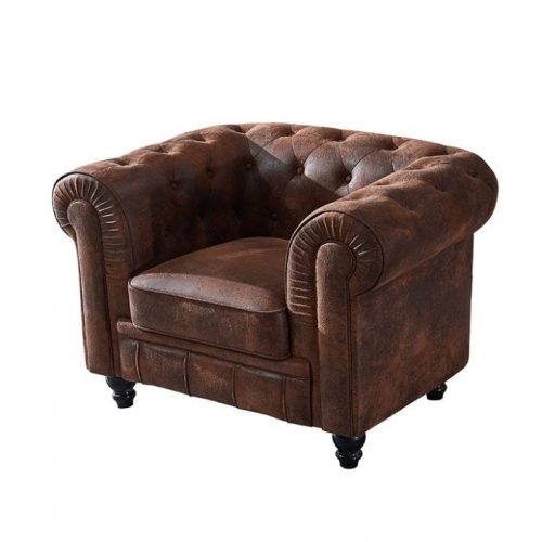 Family Furniture | Traditional Chesterfield Chair - Button / Brown