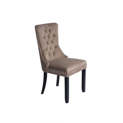 Family Furniture | Elegant Wingback Dining Room Chair - Custom Design - Dark Wood