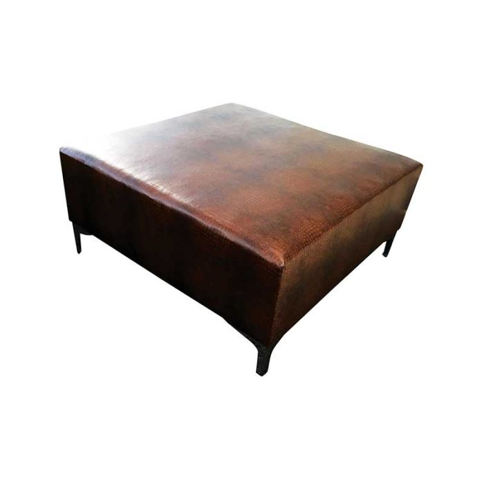 Family Furniture | Square Ottoman With Legs - Custom Design - Leather