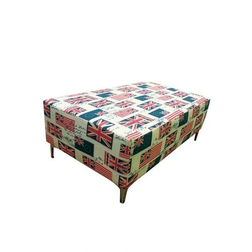 Family Furniture | Rectangular Ottoman | With Legs - Custom Design - Flag Fabric