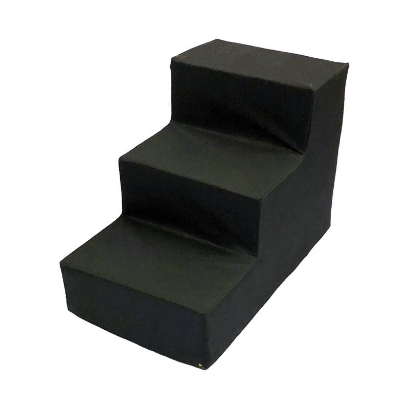 Family Furniture | Silver Lining Doggie Steps: Narrow / 3x Step / Black Canvas