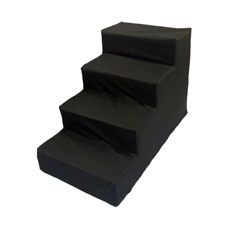 Family Furniture | Silver Lining Doggie Steps: Narrow / 4x Step / Black Canvas