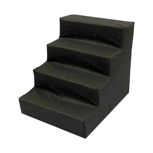Family Furniture | Silver Lining Doggie Steps: Wide / 4x Step / Black Canvas